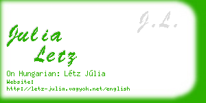 julia letz business card